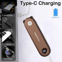 Kipas Genggam Portabel Sweetfull, Layar Digital / 3 Kecepatan yang Dapat Diatur / 1500mAh / Dapat Diisi Ulang USB / Dengan Tali dan Lampu / Mudah Disimpan / Kipas Mini Lipat, Cocok untuk Olahraga Luar Ruangan, Berkemah, Kantor, Kamar Tidur, dan Ruang Belajar - Dapat dilipat - View 4