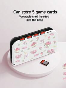 1 Set Cute Cartoon Pink Floral Pattern Compatible With Switch2 (2025)/Switch NS/Switch OLED Game Console Accessories, Including Protective Case/Dock Cover/Storage Bag, TPU Soft Shell, Stylish And Practical, Portable Stand, Shockproof, Scratch-Resistant, Anti-Fouling, Romantic Gift - Multicolor - View 25