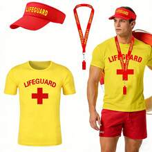 Bộ trang phục cứu hộ bãi biển, tiệc bể bơi, lễ hội hóa trang, Halloween, lễ hội âm nhạc, nhập vai, quà tặng ngày lễ và sinh nhật - Bao gồm áo phông, mũ và còi. - Nhiều màu - Xem 2