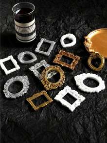 12pcs/10pcs/7pcs Vintage Baroque Mini Resin Photo Frame DIY, Family Member Photo Decor Craft, Personalized Gift, Cartoon Album Display Frame, Handmade Tool For Party - Multiple Styles - View 6