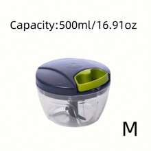 手动食物切碎器、香料研磨器 - 多功能蒜蓉压榨器、蔬菜切片器和绞肉器，不锈钢刀片，耐用ABS塑料容器，易于清洁。是居家切碎各种食物的理想之选。无需用电，是厨房必备工具。 - 藍色 - 查看 14