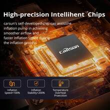 Carsun 无线轮胎充气泵，便携式空气压缩机，150PSI 双电源供电，2600mAh*2 和 12V 直流，适用于汽车轮胎、摩托车、自行车，荣获 iF 设计奖，带 LED 灯和数字压力表，电动充气泵，女士汽车配件 - 無線雙螢幕數顯款(明星產品-IF設計獎) - 查看 5