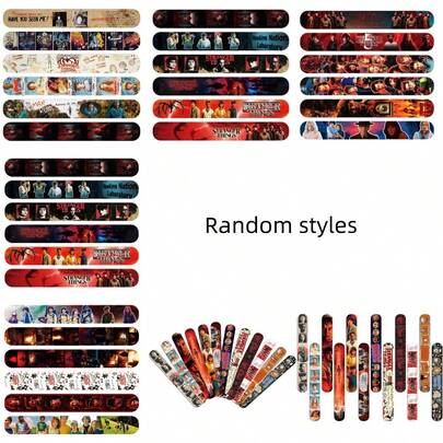 24pcs Series PVC Snap Bracelet, Suitable For Students, Parties, Holiday Gifts