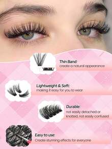 120/240 簇假睫毛，长度 8-16 毫米，自然纤细，D 卷度，浓密 DIY 假睫毛，适合淡妆/浓妆，日常使用和旅行，单根假睫毛（带镊子） - D - 查看 5