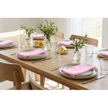 12pcs Solid Color Cloth Napkins, Washable Cotton Table Napkin For Household Dining Fall Autumn Decor Wedding Hotel 45*45cm - 淺粉色 - 查看 5