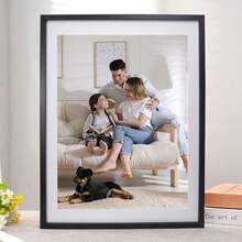 Picture Frames Set Of 3, Wall Mounting, Fits 40x60cm With Mat Or 50x70cm Without Mat - Black - View 4