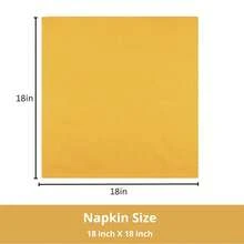 12pcs Solid Color Cloth Napkins, Washable Cotton Table Napkin For Household Dining Fall Autumn Decor Wedding Hotel 45*45cm - 芥末黃 - 查看 2