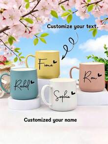 Customizable Name Personalized Gift Mug, Personalized Photo Coffee Cup, Custom Outdoor Camping Enamel Cup, Anniversary Photo Mug, Easy To Clean Magic Mug, Unique Gift - Multicolor - View 2
