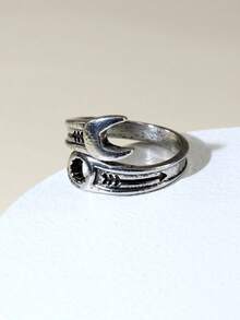 男士独特扳手造型戒指 1 件 - 復古銀色 - 查看 4