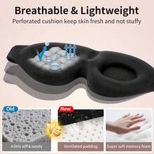 1pc/2pcs/4pcs Side Sleeper Sleep Mask, Fully Blackout 3D Sleep Eye Mask, Soft Breathable Eye Mask, Relaxing Lightweight Blindfold For Women And Men - Multicolor - View 8