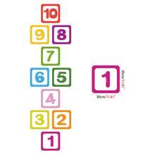 Colorful Floor Stickers, Children's Game And Entertainment Stickers, Adhesive Vinyl, M/L/XL Size, 10 Grids+2 Free Footprints - 10Pcs - View 9
