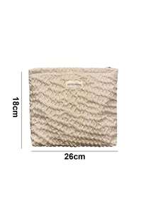 1 chiếc túi đựng mỹ phẩm dung tích lớn tiện dụng, túi trang điểm xếp ly lượn sóng kiểu cổ điển, túi cầm tay nữ, túi đựng đồ trang điểm du lịch. - Nhiều màu - Xem 5