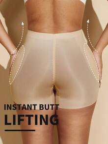 1 pieza Shapewear sin costuras para mujer, con moldeado natural, levantamiento de glúteos, aplanamiento del abdomen, pantalones moldeadores - Albaricoque - Ver 4