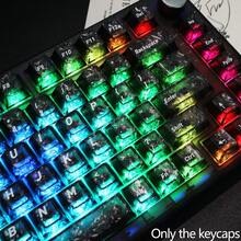 PBT Cherry Profile Keycap Set, Carbon Fiber Texture, Non-Transparent Characters & Shine-Through Backlit, For Mechanical Keyboards With Cherry MX Switches, 6.25U Spacebar, Keycaps Only, Gaming & Office Use - View 5