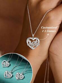 1 chiếc dây chuyền hình trái tim khắc tên theo yêu cầu, dây chuyền hình bướm đính đá Zirconia cá nhân hóa dành cho mẹ, quà tặng Ngày của Mẹ, quà tặng Ngày Valentine, quà tặng kỷ niệm, quà tặng gia đình cao cấp, thời trang, đơn giản, giản dị, cá nhân hóa, độc đáo, món quà lý tưởng cho bạn gái, mẹ, gia đình, bạn bè, con gái, kỷ niệm, sinh nhật, đeo hàng ngày, khiêu vũ, Ngày của Mẹ, Ngày Valentine. - Bạc 2 - Xem 2