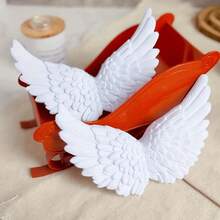 2件套白色天使翅膀装饰品 - 轻盈的吹塑塑料材质，羽毛设计精美，适用于婚礼、派对 - DIY礼物和活动装饰，无需用电，婚礼配件，优雅设计，装饰品 - 均碼 - 查看 5