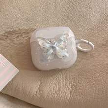 蝴蝶结耳机套，白色耳机保护套，波浪形耳机保护壳，适用于 1/2/3/4/Pro - 白色 - 查看 15