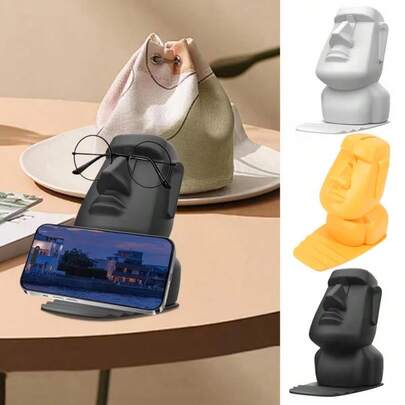 Creative Retro Moai Statue Resin Eyeglasses Holder Stand, Easter Island Fashion Glasses Display Rack, Home Decor Gift