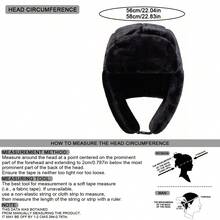 1 chiếc Mũ phi công màu đen có vành che tai mềm mại dành cho nam có dây đeo cằm có thể điều chỉnh để chống nắng khi ra ngoài trời, thích hợp cho du lịch mùa xuân và mùa thu, trang phục thường ngày cho tiệc bãi biển mùa đông - màu đen - Xem 4