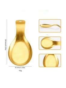 不锈钢汤勺架、勺子托盘、酱料碟架，适用于厨房、自助餐、自取 - 金色 - 查看 4