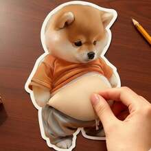 1-4pcs Shiba Sticker, Shiba Inu Stickers, Dog Belly Sticker For Furniture And Car Interiors, Durable Dog Stickers With Adhesive Backing - A - View 5