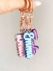 1pc Customized Acrylic Keychain Name Tag - Pink - View 4
