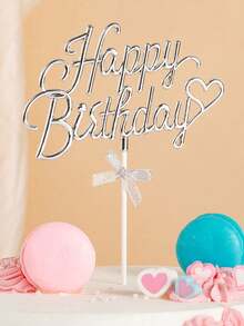 3D Shiny Birthday Cake Topper, Double-Sided Decorative Sign For Cake Decoration, Perfect For Enhancing Birthday Cake Display, Also Can Be Used As Photo Booth Prop - Multicolor - View 10