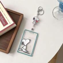 1个花生漫画卡通伸缩式证件卡套，可爱学生公交/地铁卡套，圣诞礼物，款式随机 - 彩色 - 查看 9