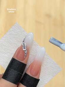 BAOSHIMAN 高级渐变白色指甲油，自然裸色到白色渐变，专业可卸UV凝胶，适合美甲师和初学者 - 彩色 - 查看 2