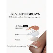 150Pcs Short Square Brown/Pink Adhesive Gel Finger/Toe Nails, With 15 Size Choices, Short French Style Fake Nails, Suitable For Women And Girls Toe Decorating Press On Nails Nail Supplies Nails - 淺粉色 - 查看 6