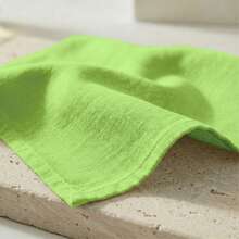 12pcs Solid Color Cloth Napkins, Washable Cotton Table Napkin For Household Dining Fall Autumn Decor Wedding Hotel 45*45cm - 青檸色 - 查看 3