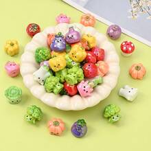 5/10pcs Assorted Resin Fruit & Vegetable Beads, Random Bright Multicolor Small Decorative Beads, Suitable For Decorations, DIY Jewelry Making And Holiday Party Accessories - Multicolor - View 3