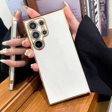 1个Hadaasi白色奢华6D电镀液态硅胶极简亮面保湿全包手机壳，兼容Apple 17 Pro/17 Pro Max/Air/17/17E、Galaxy S26 Ultra/S26 Plus/S26/S26 Edge/S26 Pro、S25 Ultra/S25 Plus/S25/S25 Edge/S25 FE，防摔保护壳，国际版，非国内版 - 白色 - 查看 2