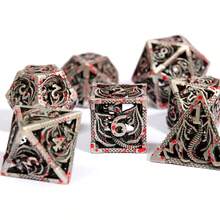 Metal Hollow Dragon Dice Set, Cthulhu Mythos TRPG Polyhedral Dice - Multicolor - View 4