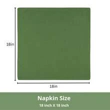 12pcs Solid Color Cloth Napkins, Washable Cotton Table Napkin For Household Dining Fall Autumn Decor Wedding Hotel 45*45cm - Màu xanh lá úa - Xem 2