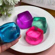 1/4pcs Slow Rebound Squeeze Stress Relief Ball, Comes With Stress Relief Ice Cube, Soft & Comfortable, Helps Relieve Stress And Emotions - Multicolor - View 1