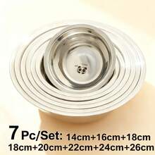 304 Stainless Steel Bowl With Cute Cartoon Pattern,Large Capacity Round Noodle Bowl,Reusable Fruit Salad Food Container,Stackable Tableware,Suitable For Home Kitchen Dining - Multicolor - View 19