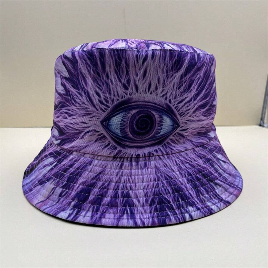1pc Apollo's Eye Bucket Hat, Reversible Cosplay Anime Cartoon Design, Sun Protection Daily Wear, Suitable For Parties, Halloween - A - View 1