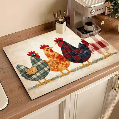 1 tấm thảm thấm hút, thảm trang trí nhà bếp, thảm máy pha cà phê, tấm lót ấm pha cà phê thủ công, thảm trải sàn nhà bếp, thảm bàn ăn, thảm làm khô bát đĩa trên quầy bếp, thảm ăn sáng, thảm chống trượt chịu nhiệt, thảm thoát nước bằng đất tảo cát, che giấu vết bẩn, thảm nhà bếp siêu thấm hút, thảm giá để bát đĩa dễ lau chùi, thích hợp cho nhà bếp, bàn ăn, quán cà phê, quán bar, kỳ nghỉ, tiệc tùng, trang trí nhà cửa, quà tặng ngày lễ