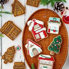Bộ khuôn cắt bánh hình làng bánh gừng Giáng sinh | Khuôn nướng hình nhà và cây thông Noel. Tự tay xây dựng thị trấn bánh gừng lễ hội cho các bữa tiệc Giáng sinh và quà tặng ngày lễ! - Xem 4
