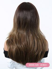 Tóc giả xoăn ombre nâu 20 inch dành cho nữ, chân tóc tối màu, tím nhạt, phù hợp cho thời trang, mặc hàng ngày, dự tiệc, cosplay Halloween, phong cách đường phố punk tự nhiên. - Màu nâu highlight - Xem 7