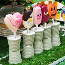 20支亚克力棒棒糖棍，可重复使用的蛋糕棒棒糖模具，镜面冰棒棒糖冰棍棒 - 彩色 - 查看 5