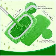 High Quality Reusable Super Microfiber Mop Pads, Washable Replacement Pads, Wet & Dry Use With High Absorbency For Floors & Vinyl, 2 Sizes (Mop Not Included) - Green Mop Cloth - View 4
