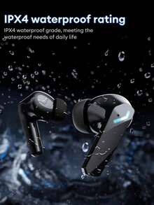 Lenovo XT53 Bluetooth Earphone With Carrying Case, Semi-In-Ear Design, Esports Gaming Mode, Low Latency, Waterproof, Sports Running, High-Quality Audio, Microphone, LED Display Battery Level, Long Lasting Wireless Earbuds Compatible With Smartphones, Tablets, Laptops - XT53 Black + Storage Bag - View 7