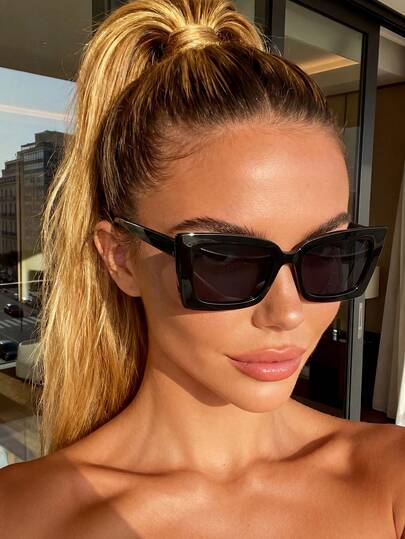 1 Pair Unisex Retro Cat Eye Sunglasses, Classic Decor Suitable For Sports, Travel, Beach, Driving, Outfits, Festivals, Street, Vacation, Sports Style, Fishing, Driving, Outdoor Activities