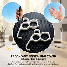 2pcs 3D Printed PLA Creative Ring Phone Grip, Pinky Grip, Nameless Finger Stand, Phone Holder, Thumb Stand, Desktop Stand, Multifunctional Slouchy Bracket, Portable Stand, Communication Device Handle, Practical Hook - Type a - View 6