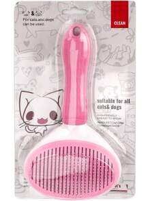 Self Cleaning Slicker Brush, Dog Bunny Pet Grooming Shedding Brush - Easy To Remove Loose Undercoat, Pet Massaging Suitable Pets With Long Or Short Hair Pink - Grey - View 8