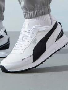 PUMA彪馬 Road Rider 舒適日常 低筒 生活休閒鞋 男女同款 白黑色 - 白黑色 - 查看 1
