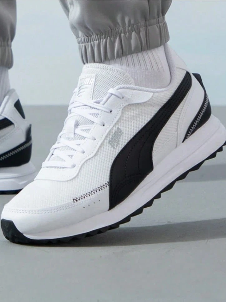 PUMA彪馬 Road Rider 舒適日常 低筒 生活休閒鞋 男女同款 白黑色 - 白黑色 - 查看 1