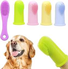 Dog Toothbrush Finger Toothbrush Set (4 Pack, With Dog Eye Tears Black Chin Cleaning) , Silicone Toothbrush,Soft Bristles, Easy To Clean Teeth, Suitable Dogs, Cats And Pets To Use - 1 - View 1